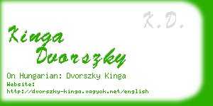 kinga dvorszky business card